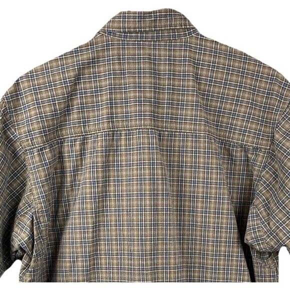 Riggs Workwear by Wrangler Men’s Shirt Short sleeve XL Brown Plaid Cotton - Picture 7 of 8